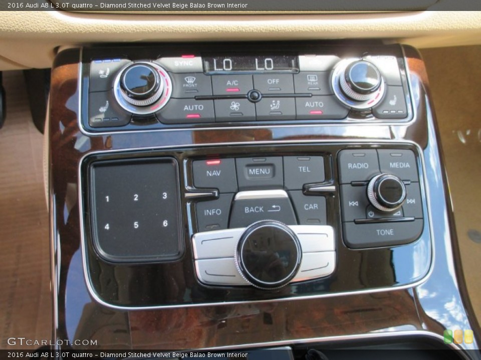 Diamond Stitched Velvet Beige Balao Brown Interior Controls for the 2016 Audi A8 L 3.0T quattro #106130023