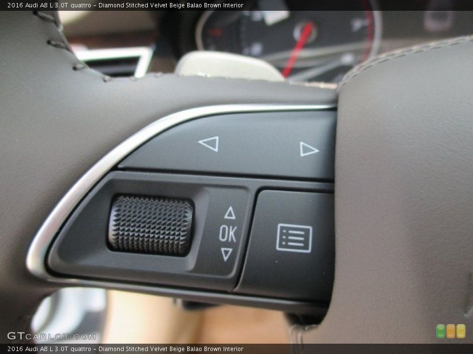 Diamond Stitched Velvet Beige Balao Brown Interior Controls for the 2016 Audi A8 L 3.0T quattro #106130129
