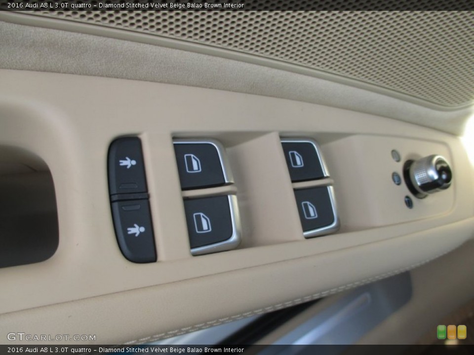 Diamond Stitched Velvet Beige Balao Brown Interior Controls for the 2016 Audi A8 L 3.0T quattro #106130143