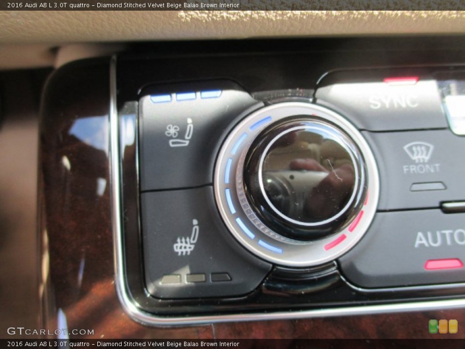Diamond Stitched Velvet Beige Balao Brown Interior Controls for the 2016 Audi A8 L 3.0T quattro #106130200
