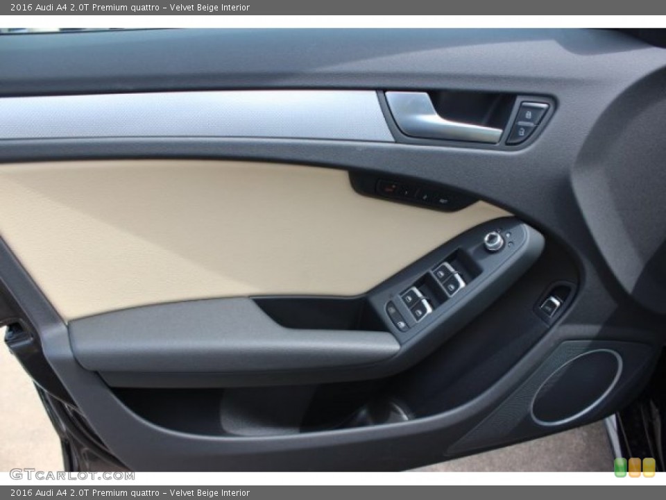 Velvet Beige Interior Door Panel for the 2016 Audi A4 2.0T Premium quattro #106144876