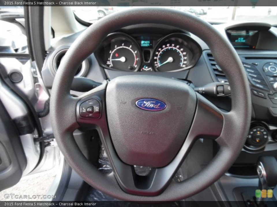 Charcoal Black Interior Steering Wheel for the 2015 Ford Fiesta S Hatchback #106151554