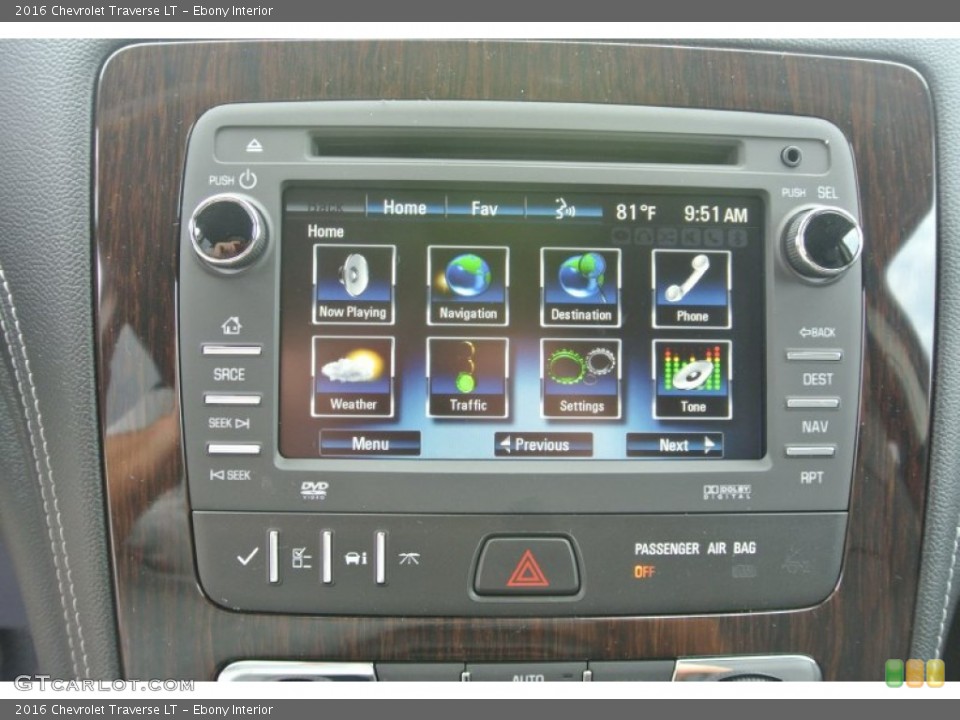 Ebony Interior Controls for the 2016 Chevrolet Traverse LT #106155445