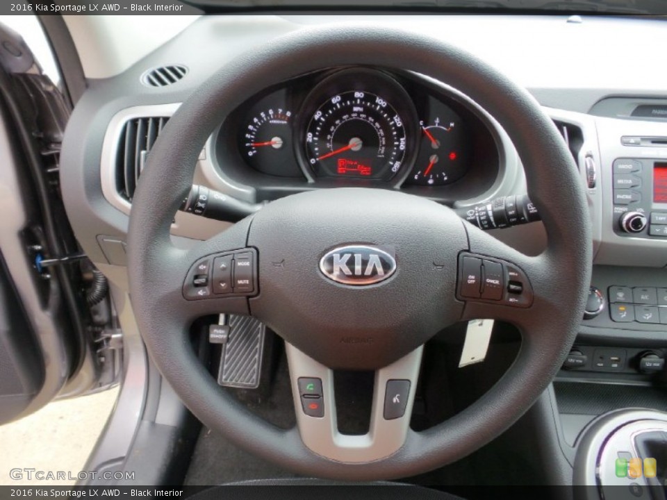 Black Interior Steering Wheel for the 2016 Kia Sportage LX AWD #106178512