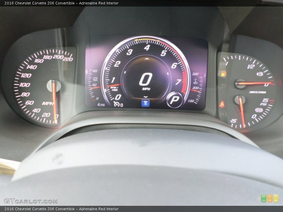 Adrenaline Red Interior Gauges for the 2016 Chevrolet Corvette Z06 Convertible #106178590