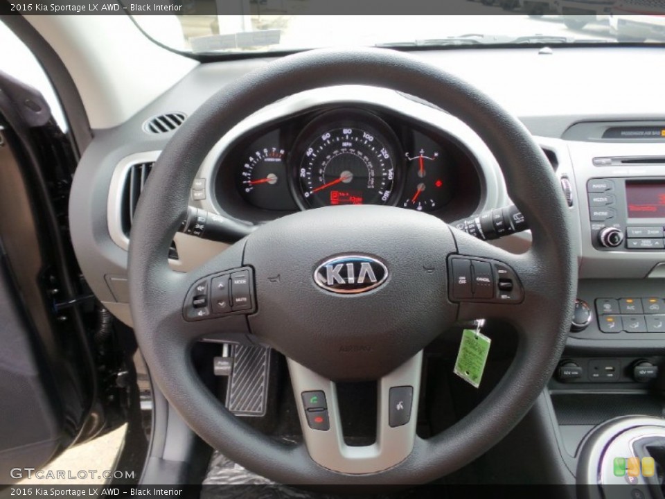 Black Interior Steering Wheel for the 2016 Kia Sportage LX AWD #106179142