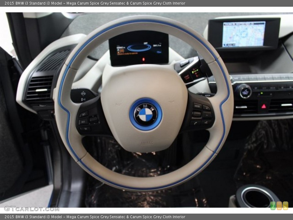 Mega Carum Spice Grey Sensatec & Carum Spice Grey Cloth Interior Steering Wheel for the 2015 BMW i3  #106179469