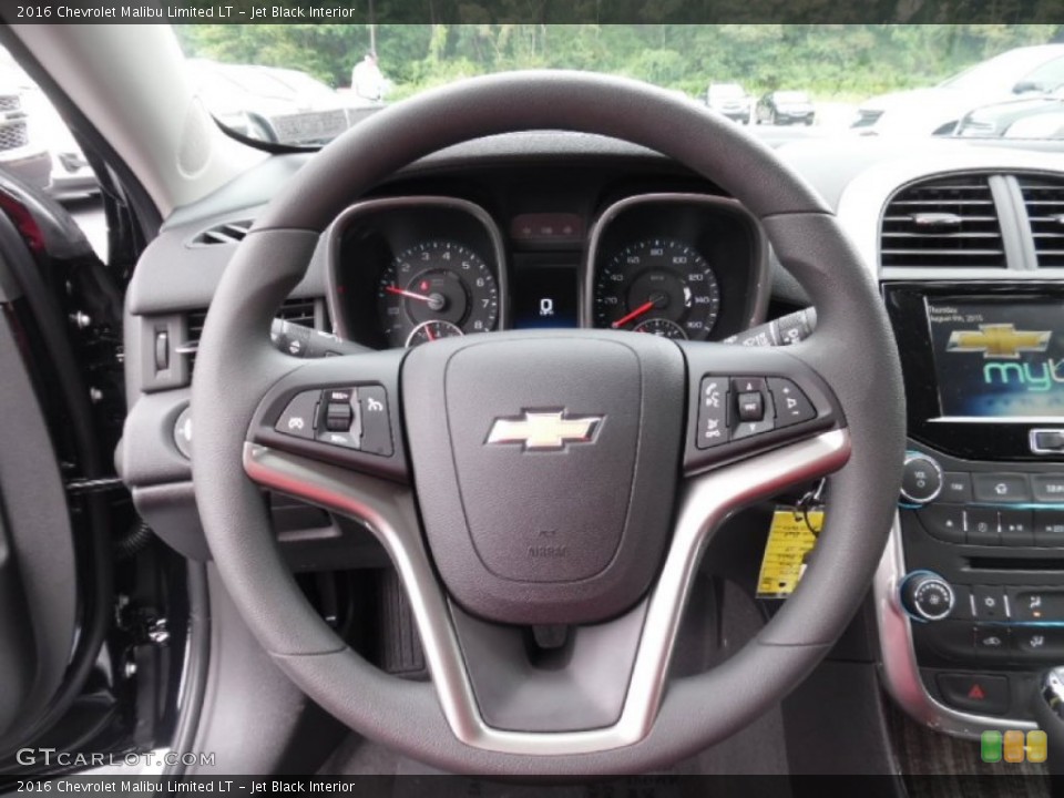Jet Black Interior Steering Wheel for the 2016 Chevrolet Malibu Limited LT #106184104