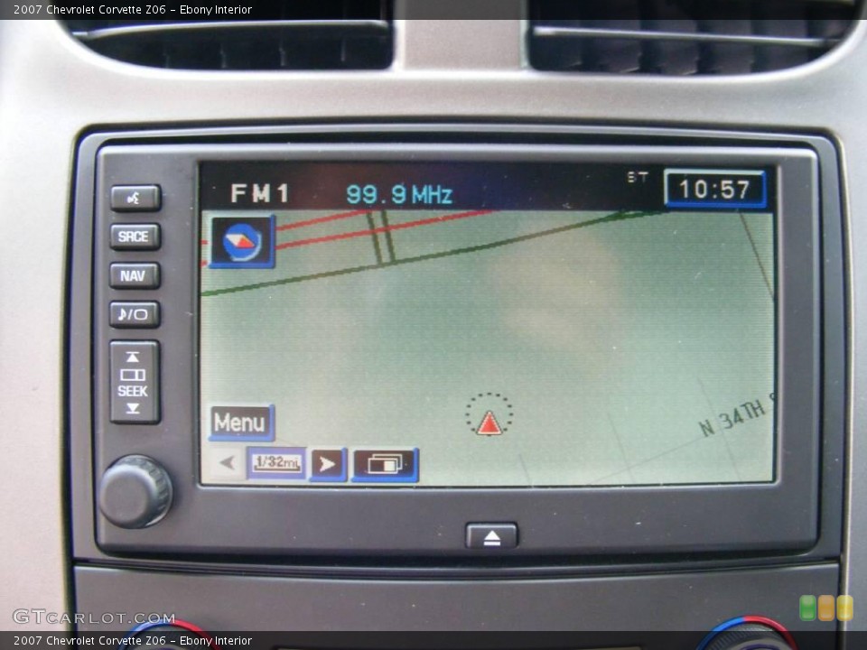 Ebony Interior Navigation for the 2007 Chevrolet Corvette Z06 #10619856