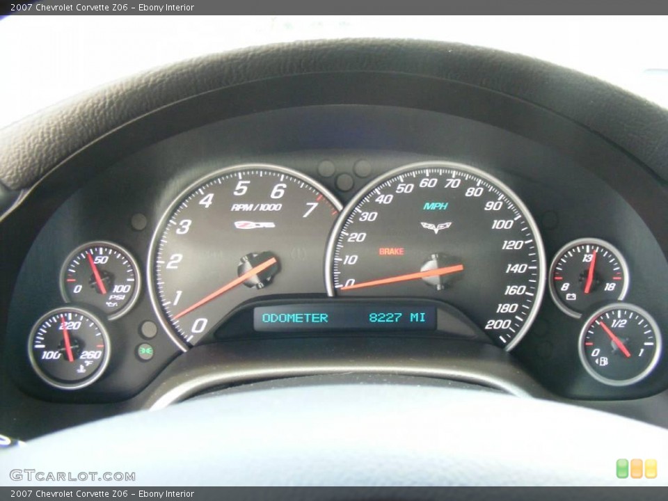 Ebony Interior Gauges for the 2007 Chevrolet Corvette Z06 #10619876
