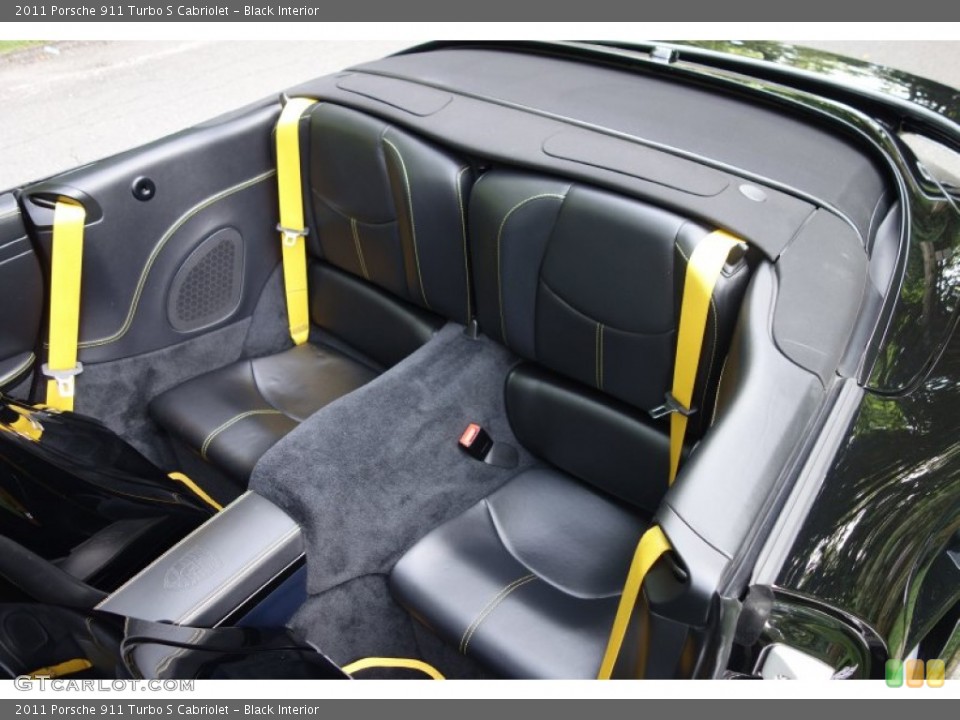 Black Interior Rear Seat for the 2011 Porsche 911 Turbo S Cabriolet #106217737