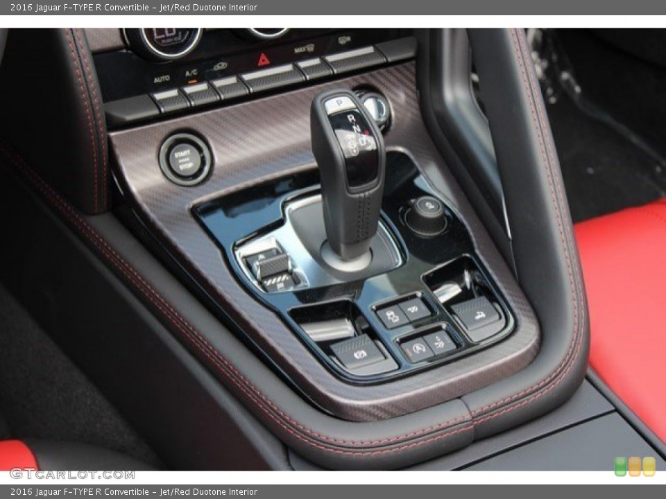 Jet/Red Duotone Interior Transmission for the 2016 Jaguar F-TYPE R Convertible #106231045