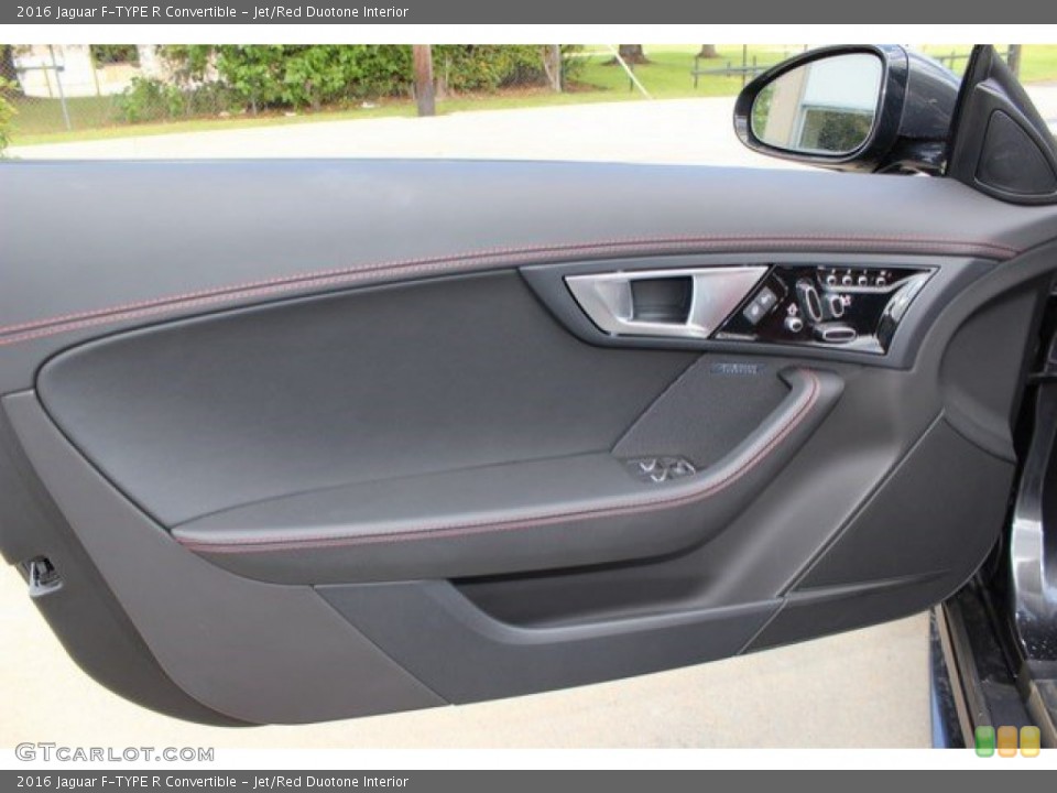 Jet/Red Duotone Interior Door Panel for the 2016 Jaguar F-TYPE R Convertible #106231051