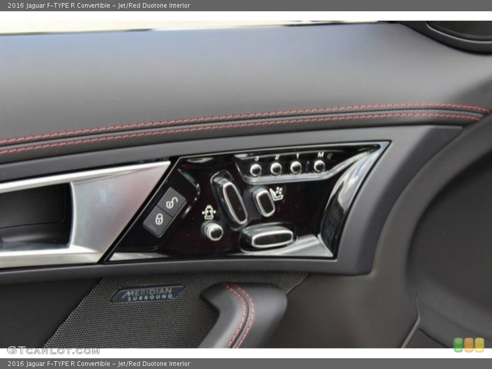 Jet/Red Duotone Interior Controls for the 2016 Jaguar F-TYPE R Convertible #106231060