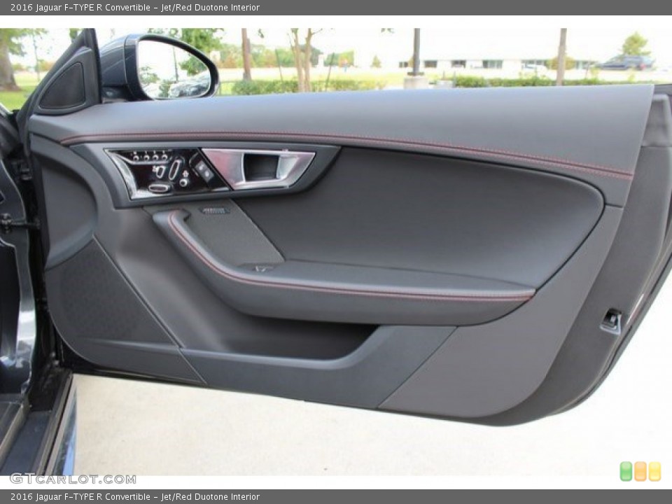 Jet/Red Duotone Interior Door Panel for the 2016 Jaguar F-TYPE R Convertible #106231069
