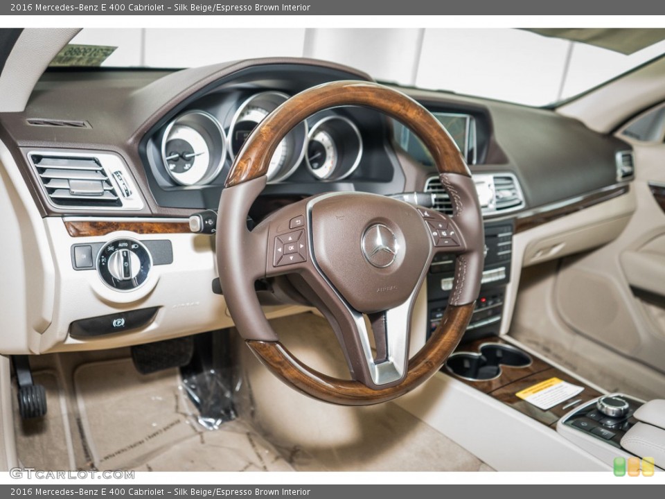 Silk Beige/Espresso Brown Interior Dashboard for the 2016 Mercedes-Benz E 400 Cabriolet #106232539