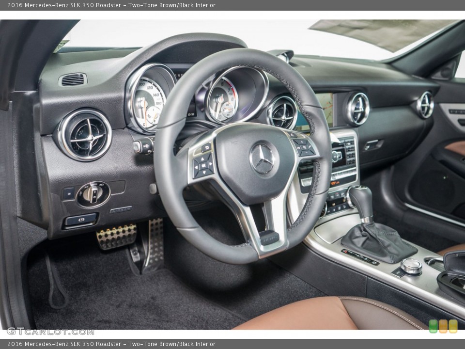 Two-Tone Brown/Black Interior Dashboard for the 2016 Mercedes-Benz SLK 350 Roadster #106232731