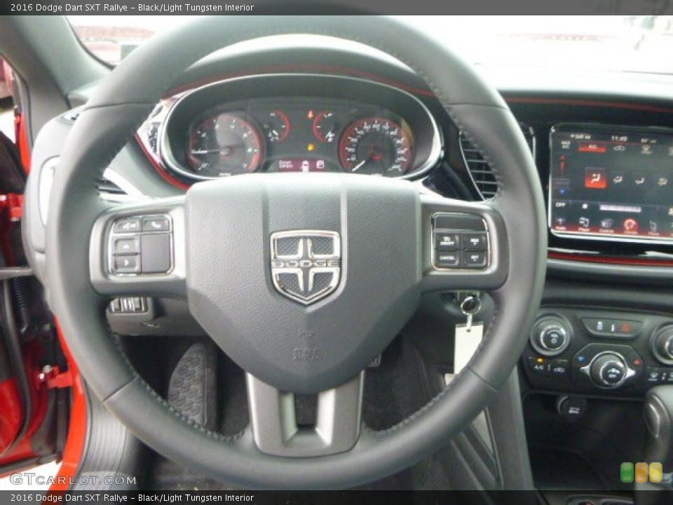 Black/Light Tungsten Interior Steering Wheel for the 2016 Dodge Dart SXT Rallye #106234864