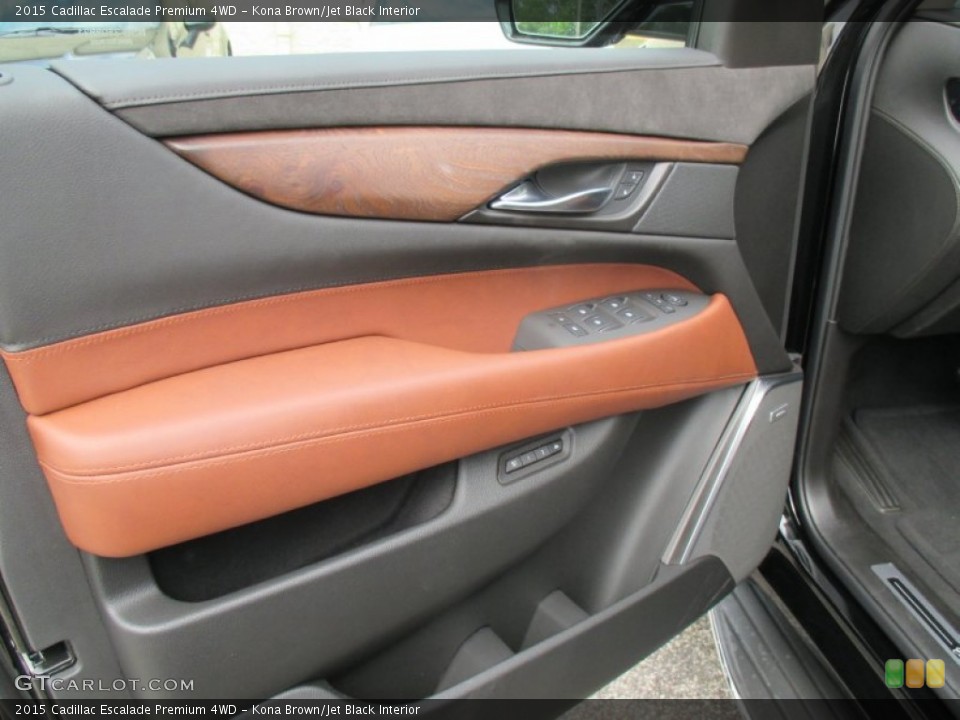 Kona Brown/Jet Black Interior Door Panel for the 2015 Cadillac Escalade Premium 4WD #106238248