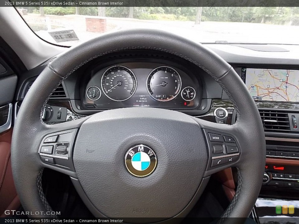 Cinnamon Brown Interior Steering Wheel for the 2013 BMW 5 Series 535i xDrive Sedan #106257381
