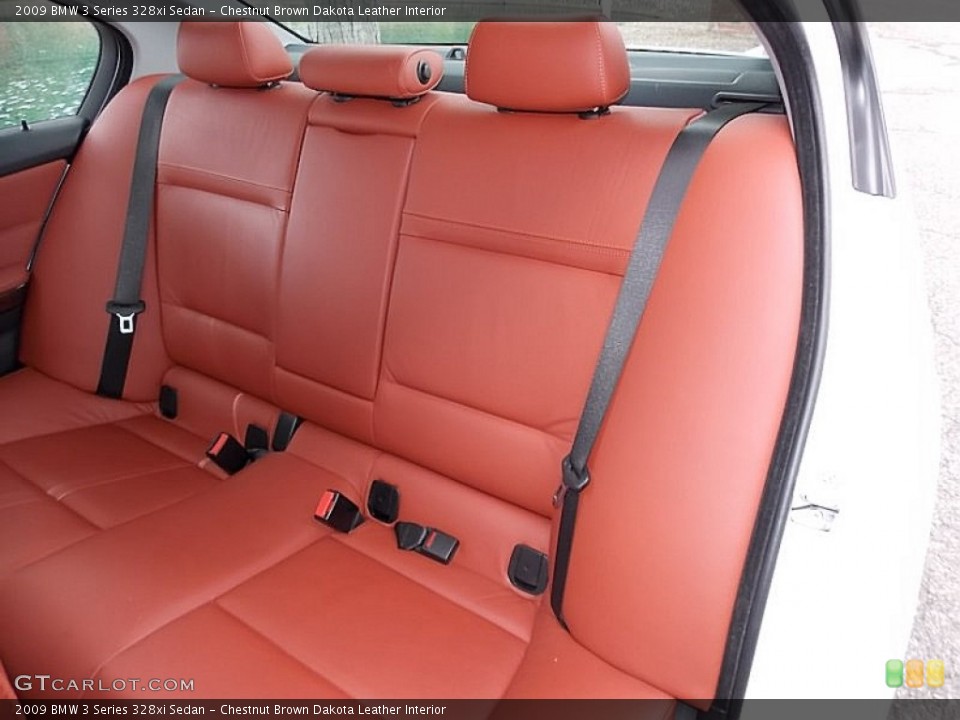 Chestnut Brown Dakota Leather Interior Rear Seat for the 2009 BMW 3 Series 328xi Sedan #106257966