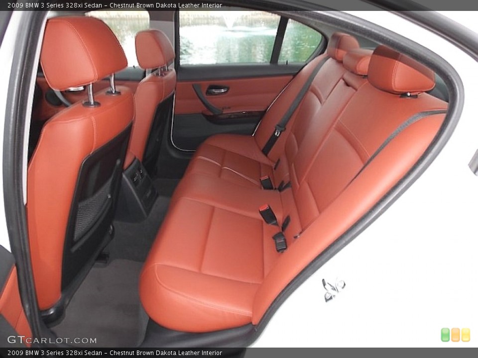 Chestnut Brown Dakota Leather Interior Rear Seat for the 2009 BMW 3 Series 328xi Sedan #106257993