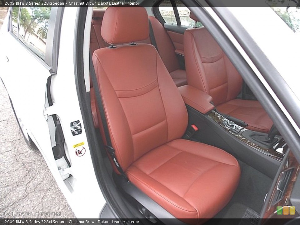 Chestnut Brown Dakota Leather Interior Front Seat for the 2009 BMW 3 Series 328xi Sedan #106258085