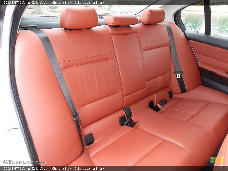 Chestnut Brown Dakota Leather Interior Rear Seat for the 2009 BMW 3 Series 328xi Sedan #106258161