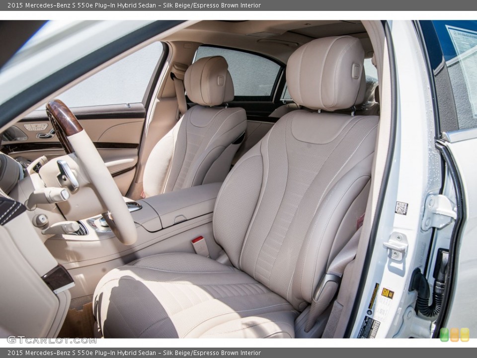 Silk Beige/Espresso Brown Interior Front Seat for the 2015 Mercedes-Benz S 550e Plug-In Hybrid Sedan #106266344