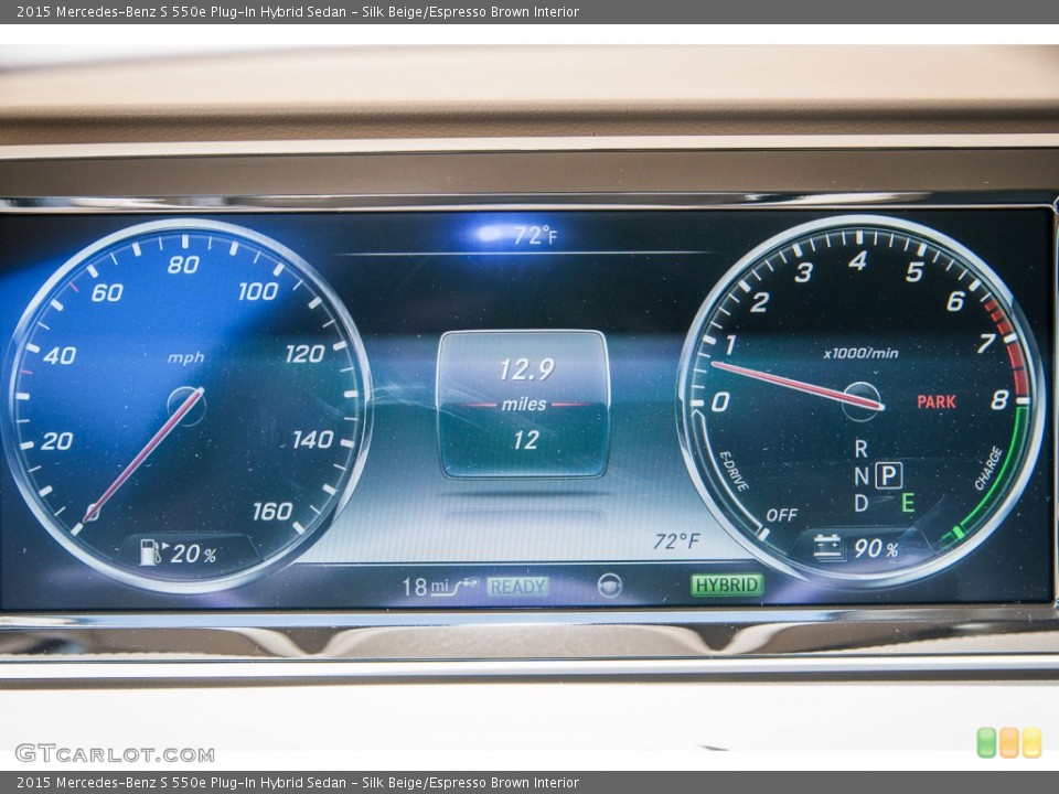 Silk Beige/Espresso Brown Interior Gauges for the 2015 Mercedes-Benz S 550e Plug-In Hybrid Sedan #106266452