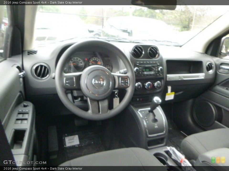 Dark Slate Gray Interior Dashboard for the 2016 Jeep Compass Sport 4x4 #106270385