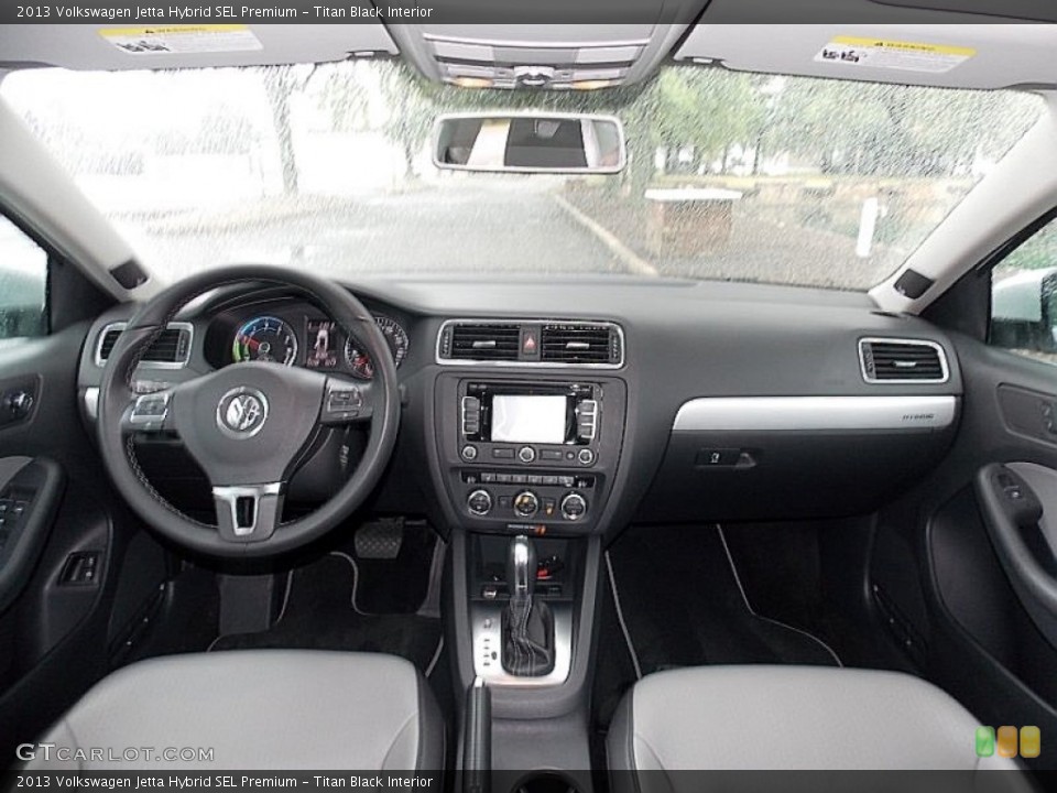 Titan Black Interior Dashboard for the 2013 Volkswagen Jetta Hybrid SEL Premium #106279259