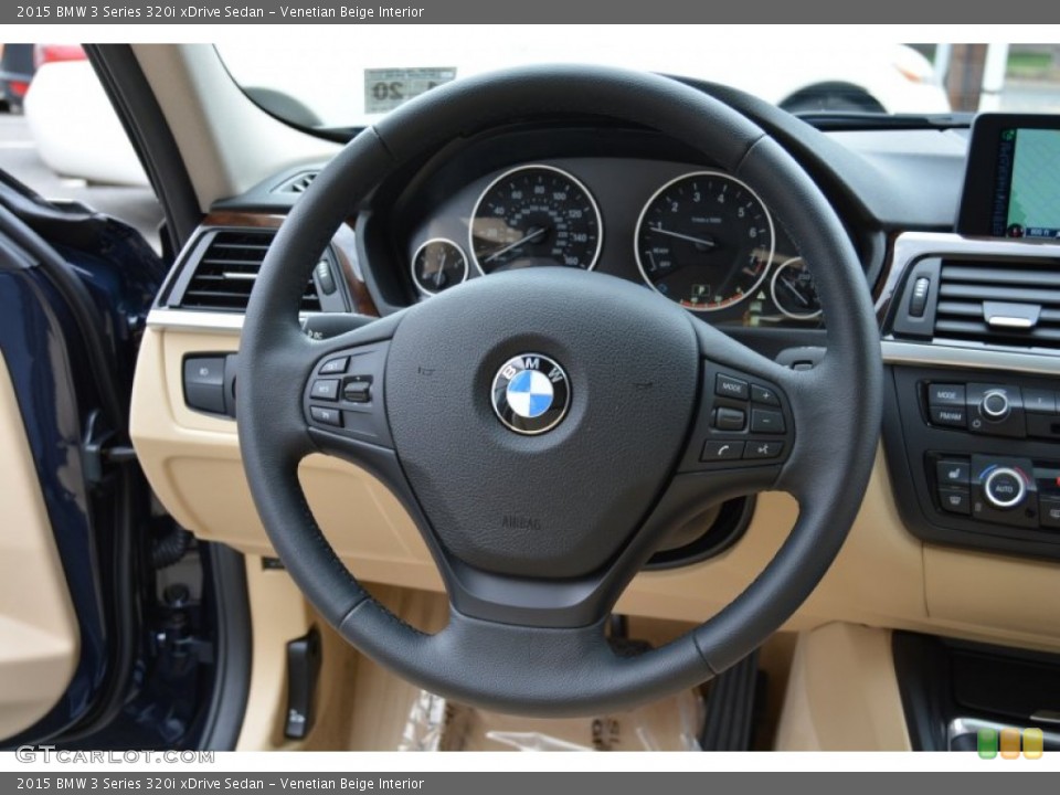 Venetian Beige Interior Steering Wheel for the 2015 BMW 3 Series 320i xDrive Sedan #106283162