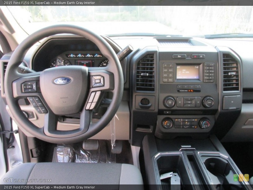 Medium Earth Gray Interior Dashboard for the 2015 Ford F150 XL SuperCab #106297988