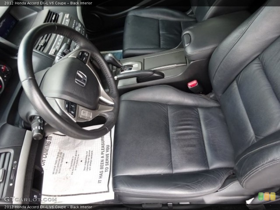 Black Interior Front Seat for the 2012 Honda Accord EX-L V6 Coupe #106300820