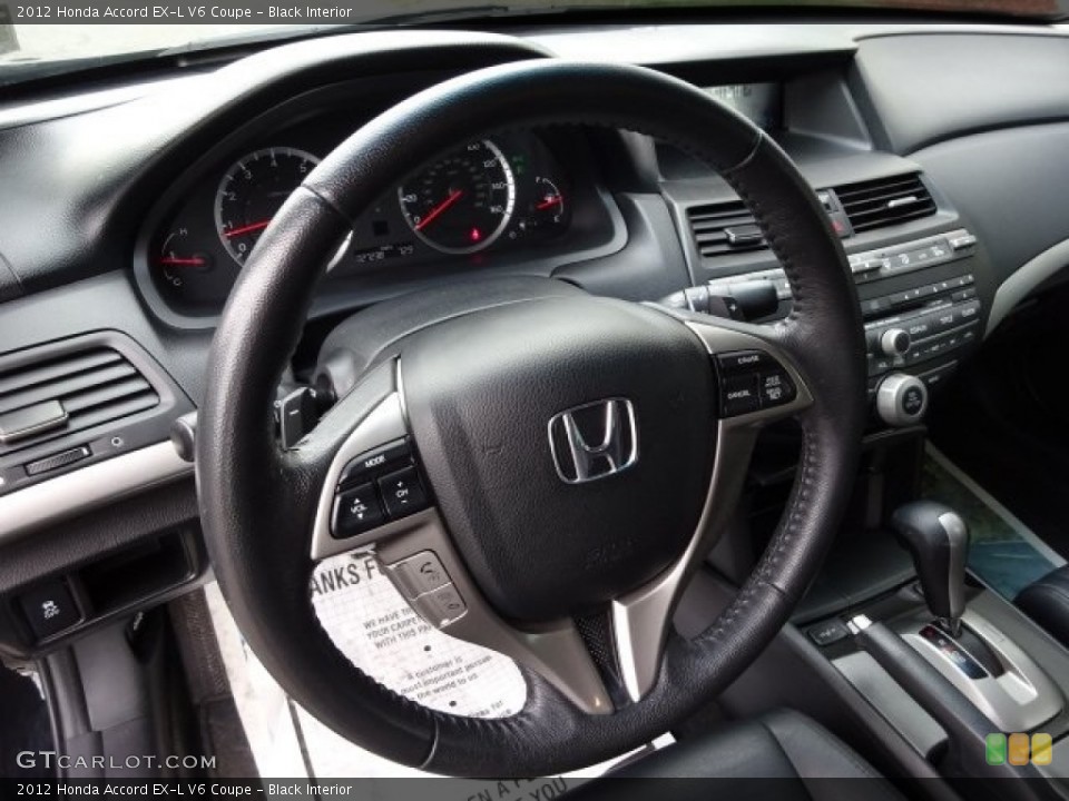 Black Interior Steering Wheel for the 2012 Honda Accord EX-L V6 Coupe #106300883