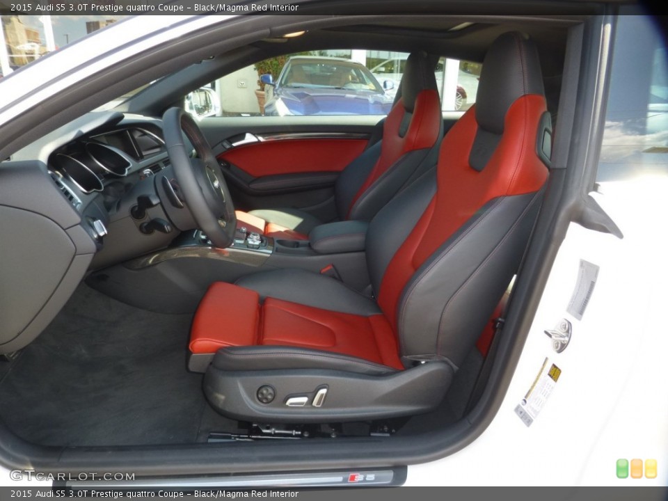 Black/Magma Red Interior Front Seat for the 2015 Audi S5 3.0T Prestige quattro Coupe #106327766