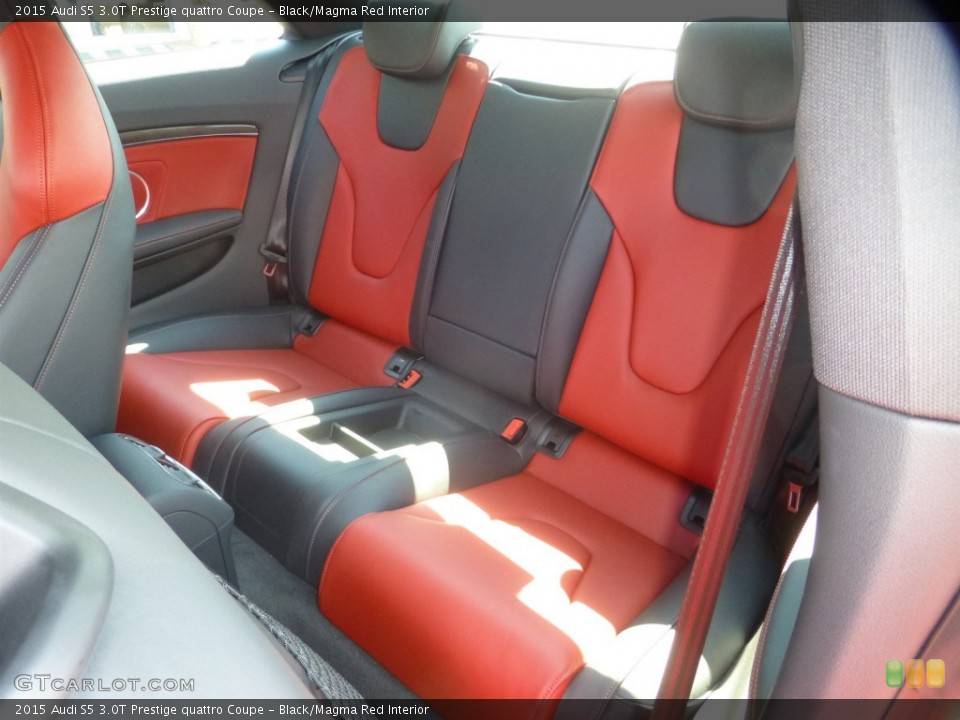 Black/Magma Red Interior Rear Seat for the 2015 Audi S5 3.0T Prestige quattro Coupe #106328075