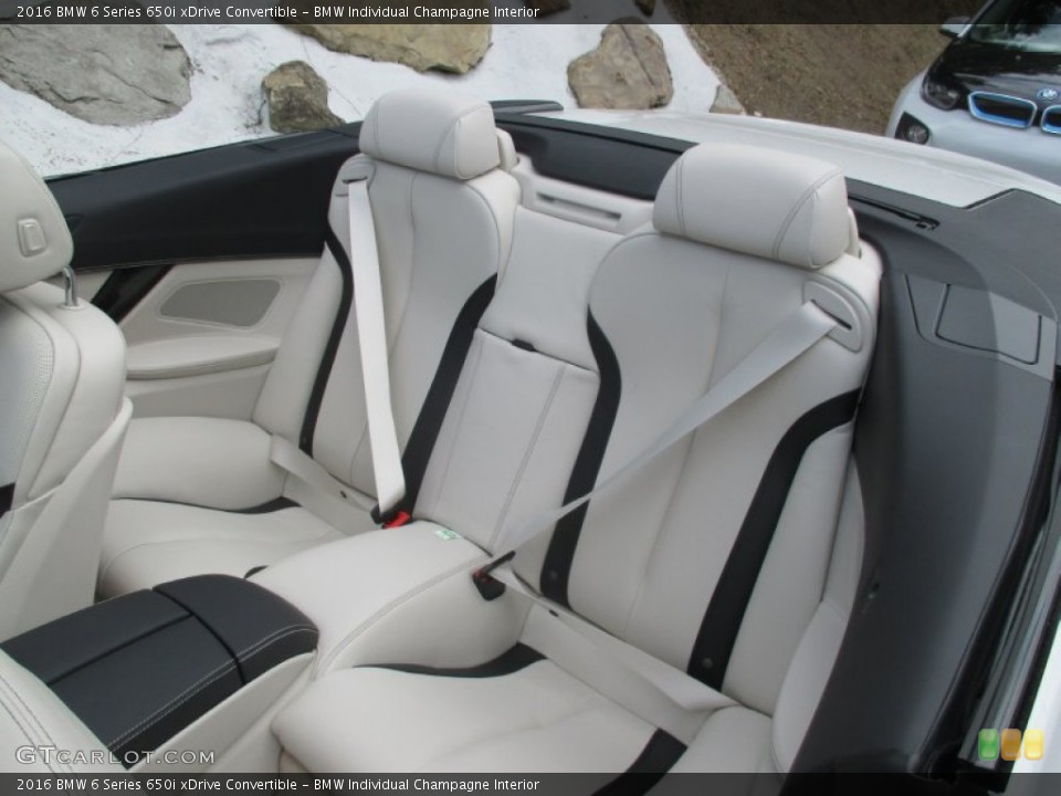 BMW Individual Champagne Interior Rear Seat for the 2016 BMW 6 Series 650i xDrive Convertible #106338032