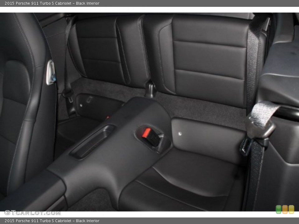 Black Interior Rear Seat for the 2015 Porsche 911 Turbo S Cabriolet #106338353