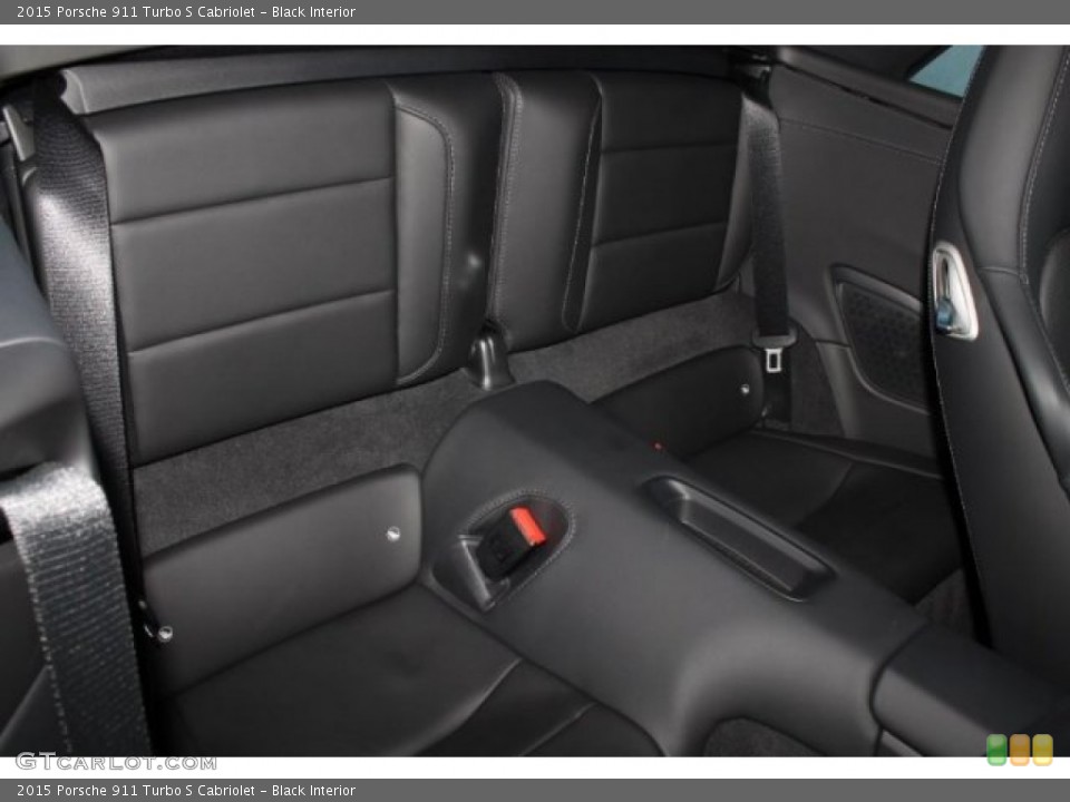 Black Interior Rear Seat for the 2015 Porsche 911 Turbo S Cabriolet #106338410