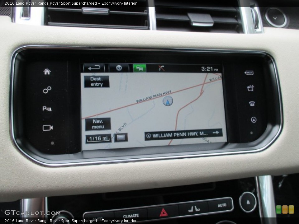 Ebony/Ivory Interior Navigation for the 2016 Land Rover Range Rover Sport Supercharged #106339697