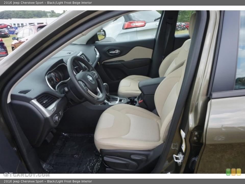 Black/Light Frost Beige Interior Photo for the 2016 Jeep Cherokee Sport #106343972