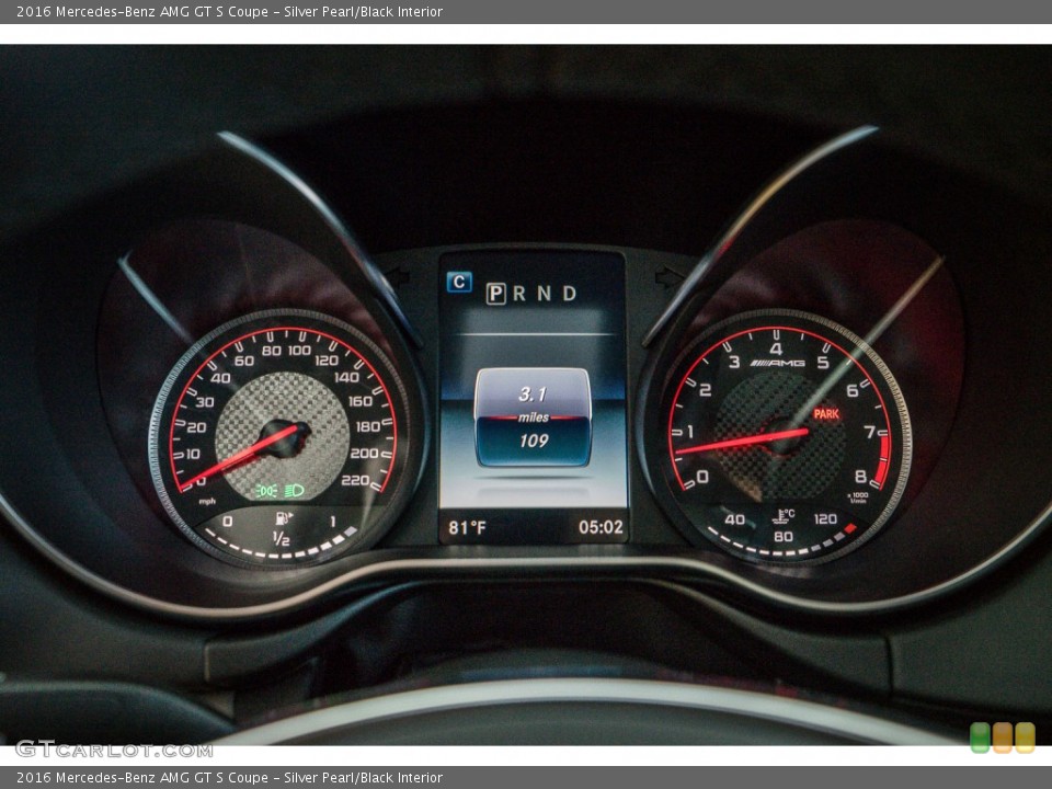 Silver Pearl/Black Interior Gauges for the 2016 Mercedes-Benz AMG GT S Coupe #106389530