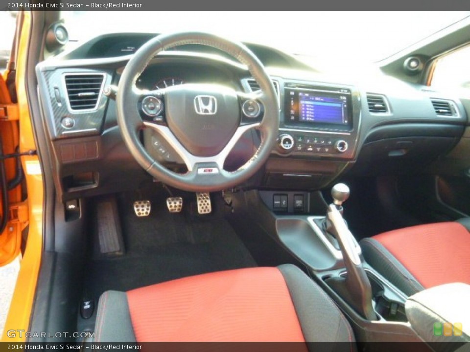 Black/Red 2014 Honda Civic Interiors