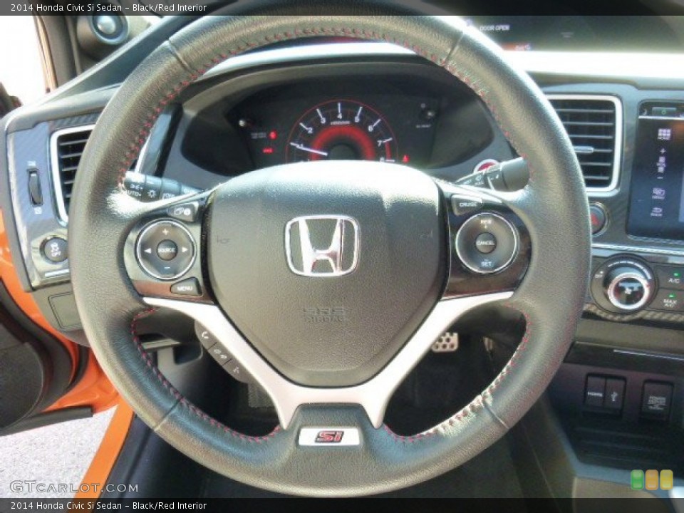 Black/Red Interior Steering Wheel for the 2014 Honda Civic Si Sedan #106433052