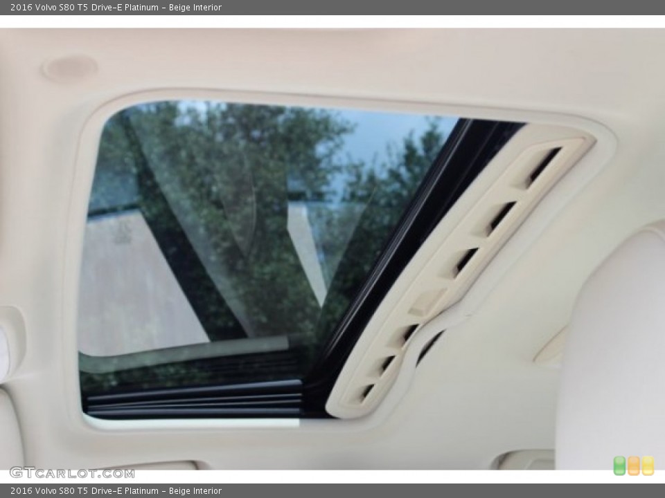 Beige Interior Sunroof for the 2016 Volvo S80 T5 Drive-E Platinum #106472221