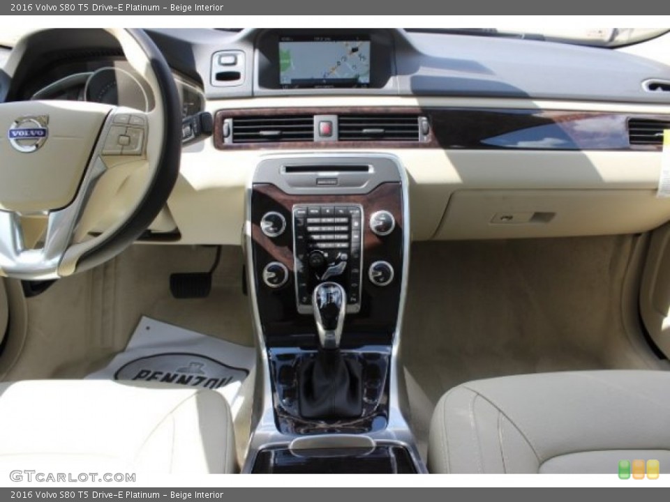 Beige Interior Dashboard for the 2016 Volvo S80 T5 Drive-E Platinum #106472287