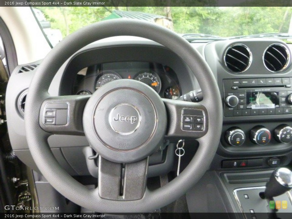Dark Slate Gray Interior Steering Wheel for the 2016 Jeep Compass Sport 4x4 #106487119
