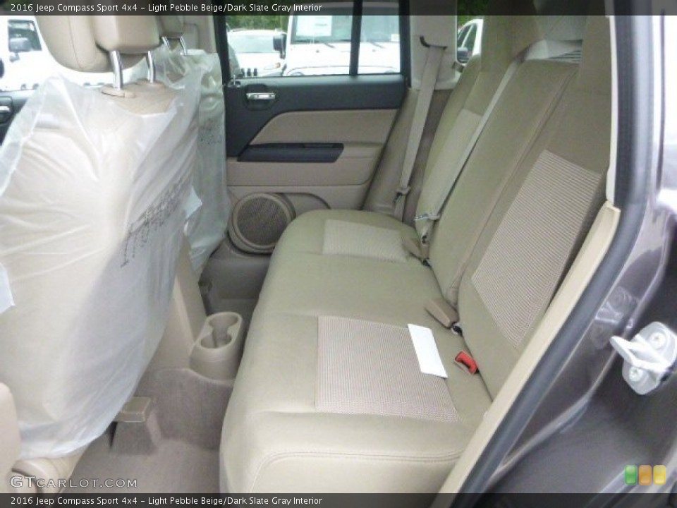 Light Pebble Beige/Dark Slate Gray Interior Rear Seat for the 2016 Jeep Compass Sport 4x4 #106487206